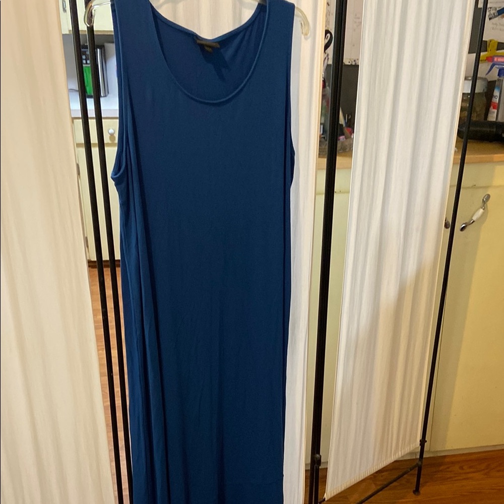 J. Jill Sleeveless Navy Blue Maxi Dress